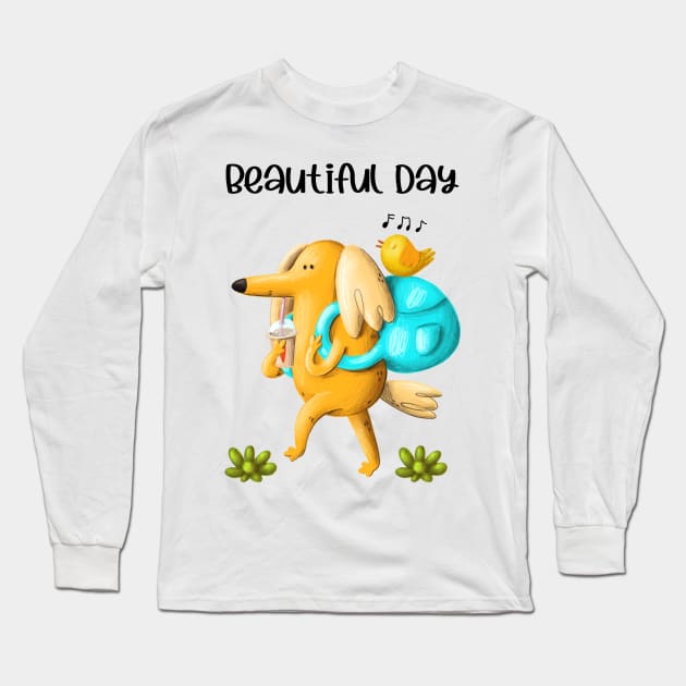 Beautiful Day Long Sleeve T-Shirt by Athikan